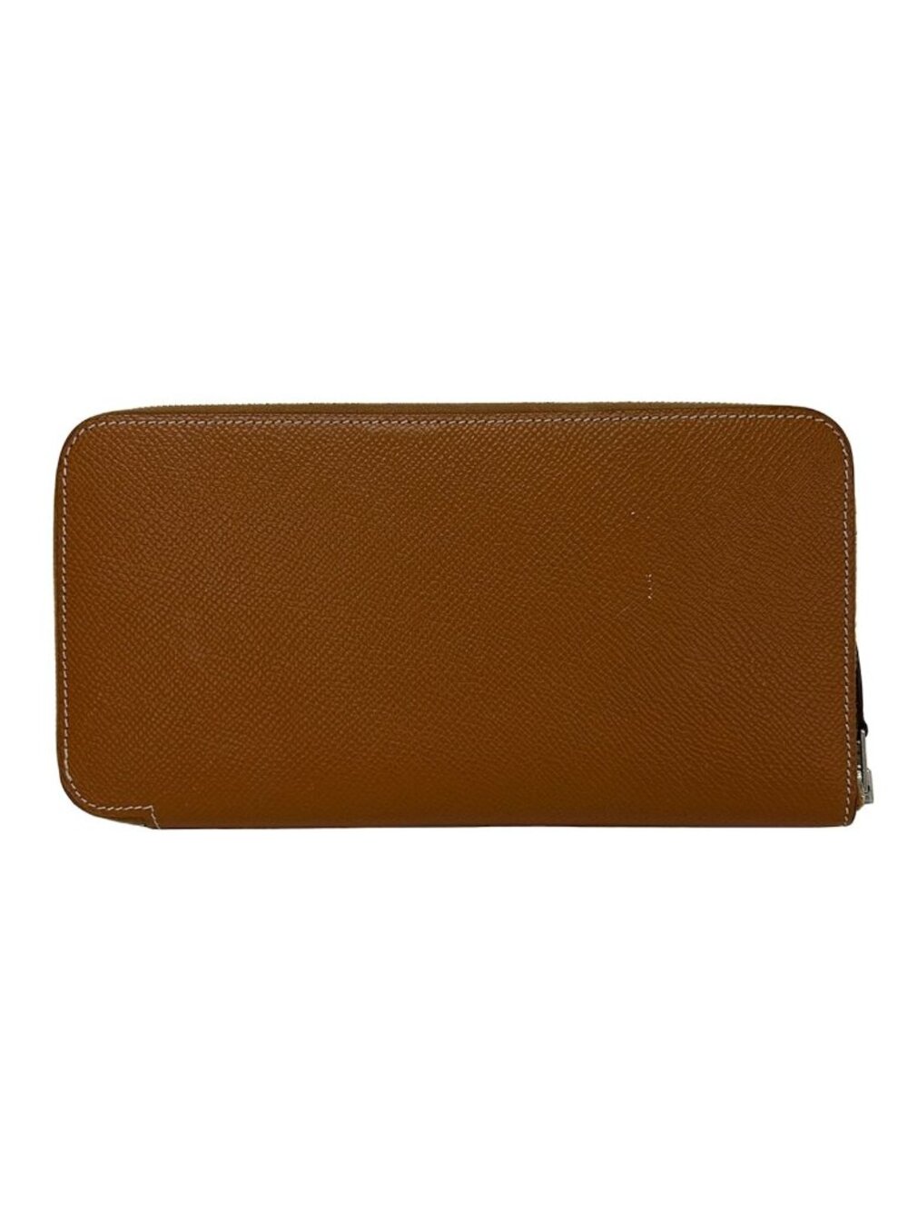 Hermes Wallet Azap Long Silk'in Cognac Zip Around